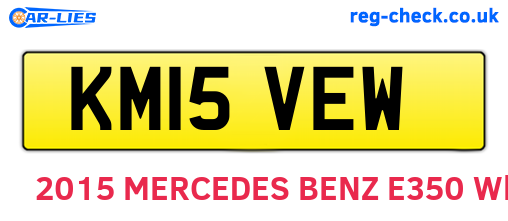KM15VEW are the vehicle registration plates.