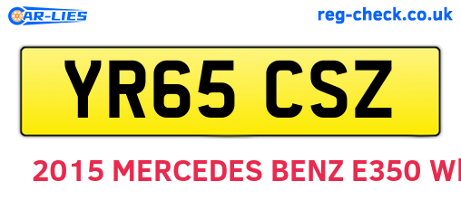 YR65CSZ are the vehicle registration plates.