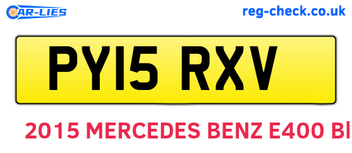 PY15RXV are the vehicle registration plates.