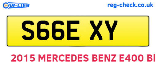 S66EXY are the vehicle registration plates.