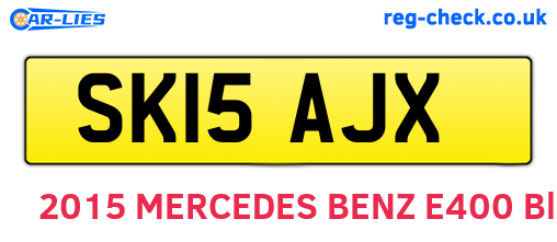 SK15AJX are the vehicle registration plates.