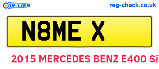 N8MEX are the vehicle registration plates.