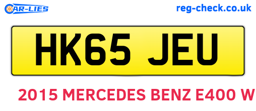 HK65JEU are the vehicle registration plates.