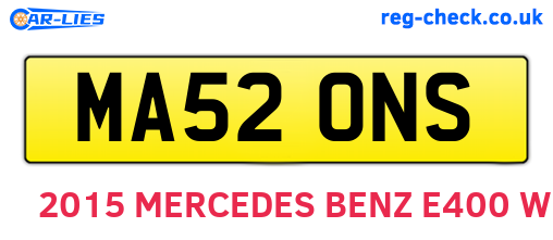 MA52ONS are the vehicle registration plates.