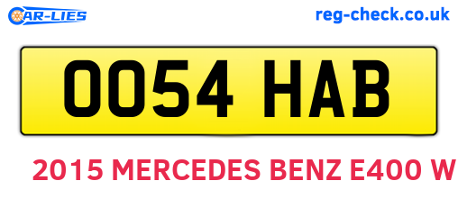 OO54HAB are the vehicle registration plates.