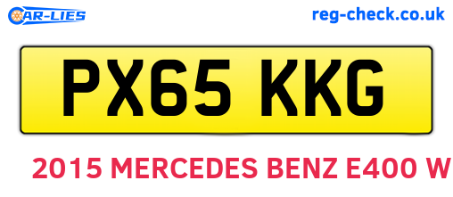 PX65KKG are the vehicle registration plates.