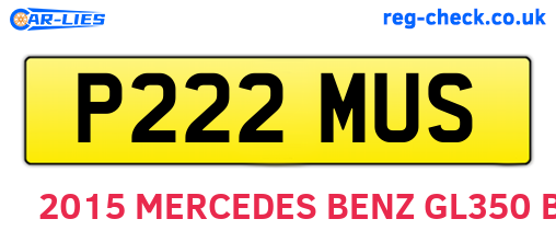 P222MUS are the vehicle registration plates.