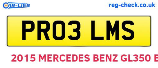 PR03LMS are the vehicle registration plates.