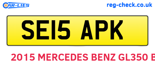 SE15APK are the vehicle registration plates.