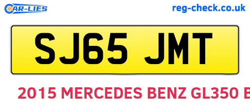 SJ65JMT are the vehicle registration plates.