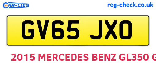 GV65JXO are the vehicle registration plates.