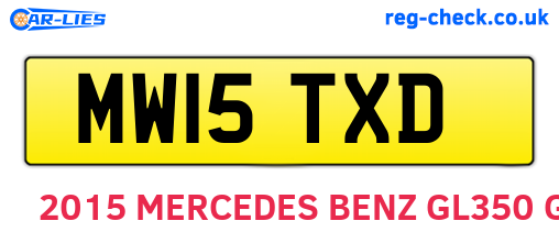 MW15TXD are the vehicle registration plates.