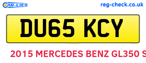 DU65KCY are the vehicle registration plates.