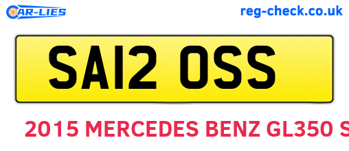 SA12OSS are the vehicle registration plates.