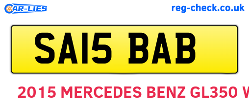 SA15BAB are the vehicle registration plates.