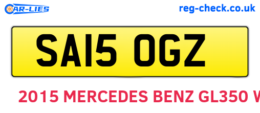 SA15OGZ are the vehicle registration plates.