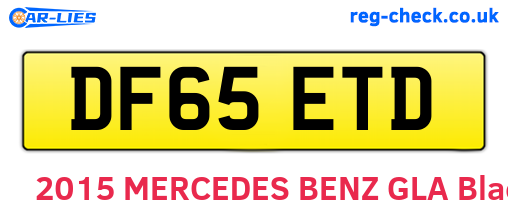 DF65ETD are the vehicle registration plates.