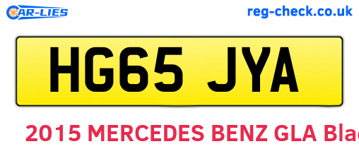 HG65JYA are the vehicle registration plates.