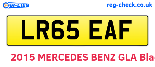 LR65EAF are the vehicle registration plates.