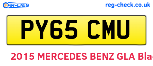 PY65CMU are the vehicle registration plates.