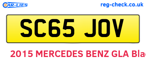 SC65JOV are the vehicle registration plates.