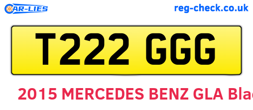 T222GGG are the vehicle registration plates.