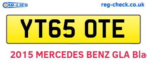 YT65OTE are the vehicle registration plates.