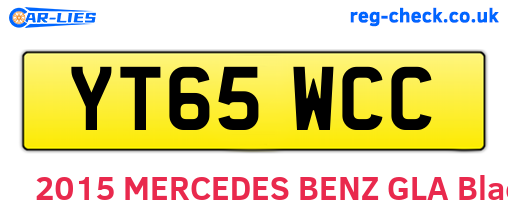 YT65WCC are the vehicle registration plates.