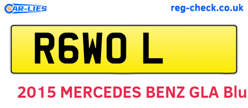 R6WOL are the vehicle registration plates.