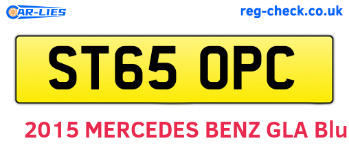 ST65OPC are the vehicle registration plates.