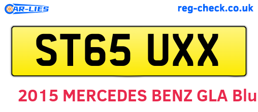 ST65UXX are the vehicle registration plates.