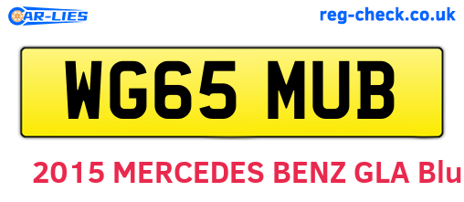 WG65MUB are the vehicle registration plates.