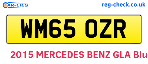 WM65OZR are the vehicle registration plates.
