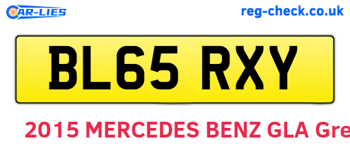 BL65RXY are the vehicle registration plates.