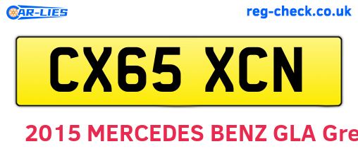CX65XCN are the vehicle registration plates.