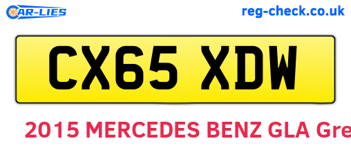 CX65XDW are the vehicle registration plates.