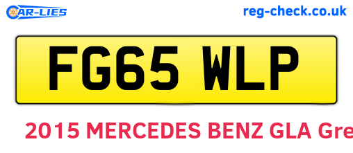 FG65WLP are the vehicle registration plates.
