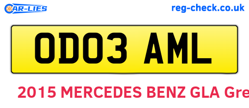 OD03AML are the vehicle registration plates.