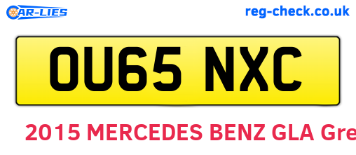 OU65NXC are the vehicle registration plates.