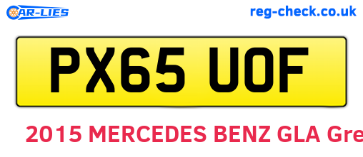 PX65UOF are the vehicle registration plates.