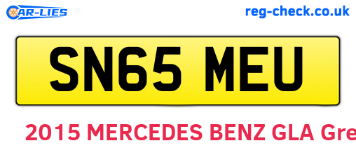 SN65MEU are the vehicle registration plates.