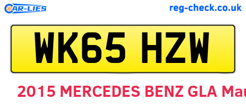 WK65HZW are the vehicle registration plates.