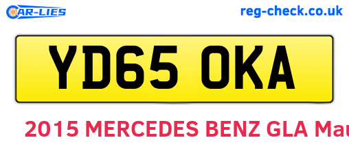 YD65OKA are the vehicle registration plates.