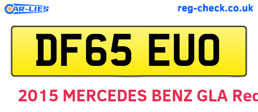 DF65EUO are the vehicle registration plates.