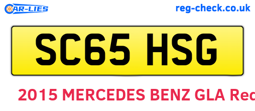 SC65HSG are the vehicle registration plates.