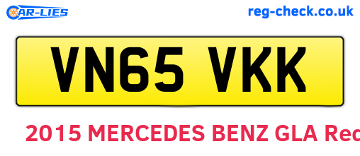 VN65VKK are the vehicle registration plates.