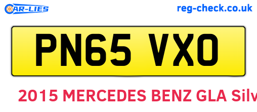 PN65VXO are the vehicle registration plates.