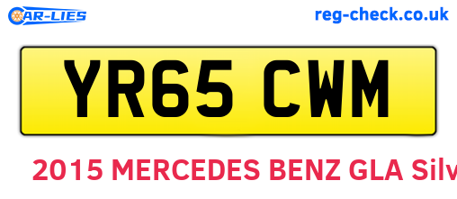 YR65CWM are the vehicle registration plates.