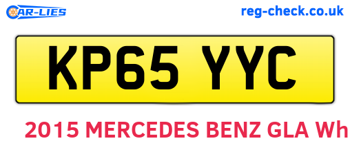KP65YYC are the vehicle registration plates.