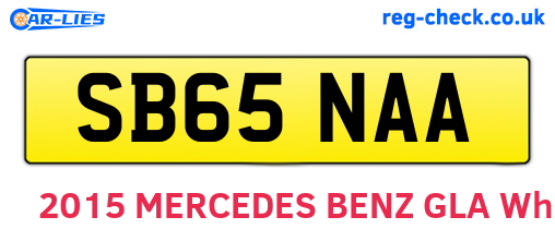 SB65NAA are the vehicle registration plates.